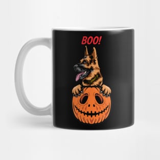 Halloween Pumpkin German Shepherd Mug